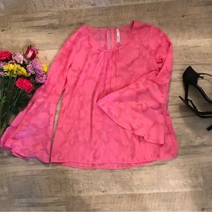 Pink sheer blouse  size L  NY Collection